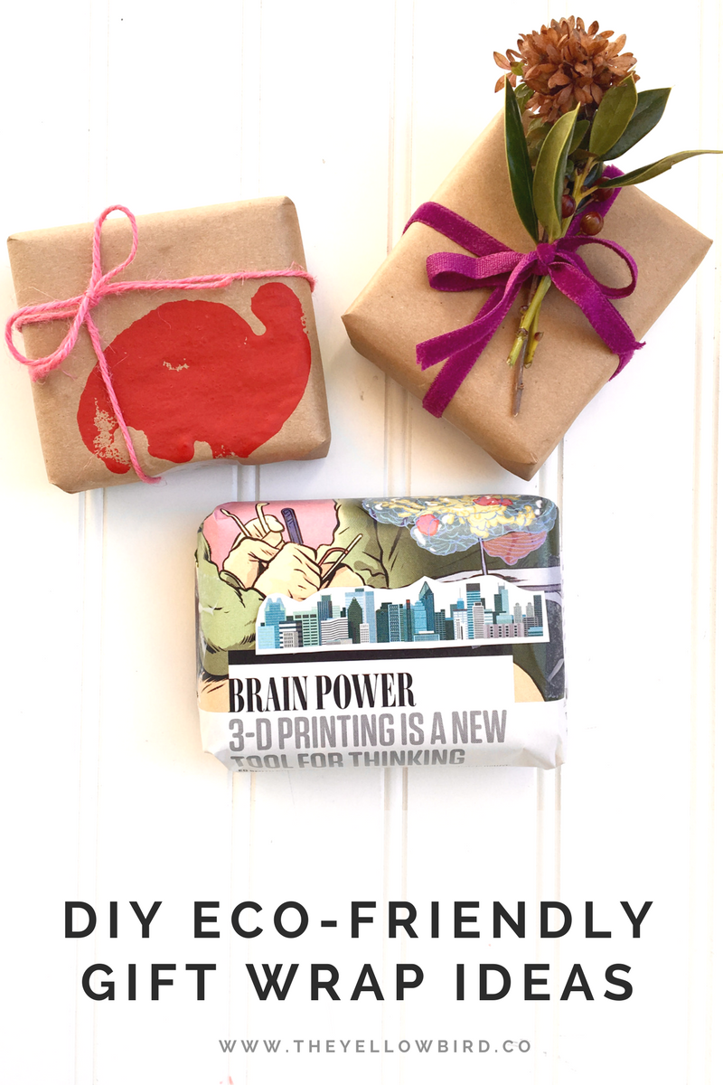 DIY eco friendly gift wrap idea the yellow bird