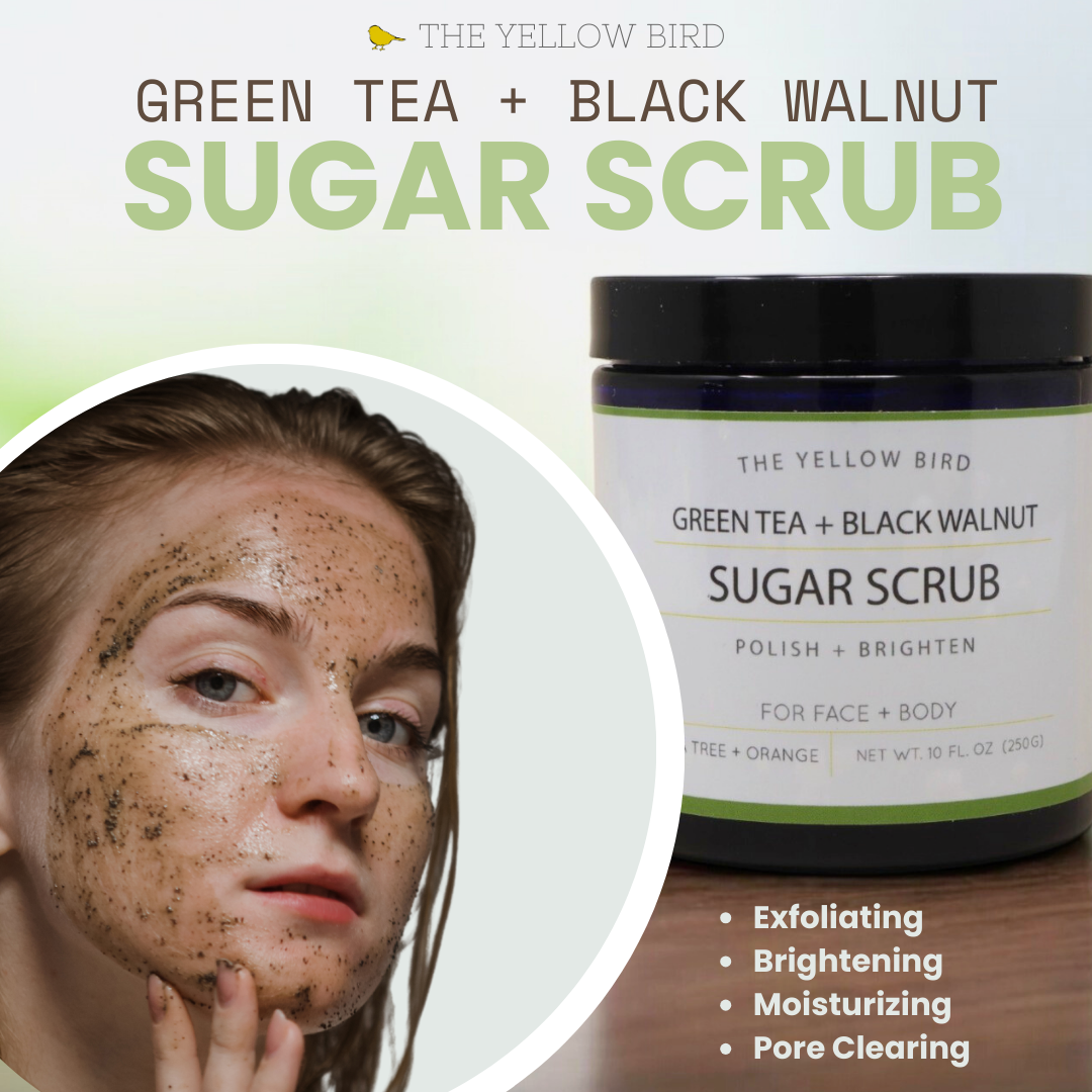 Green Tea & Black Walnut Body Scrub | The Yellow Bird