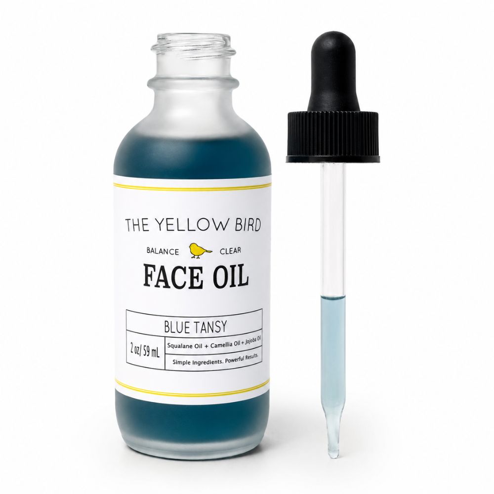 Blue Tansy Face Oil calming face oil for acne-prone and dry skin by The Yellow Bird