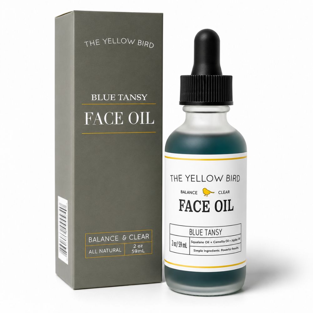 Blue Tansy Face Oil all-natural botanical face serum for sensitive skin by The Yellow Bird