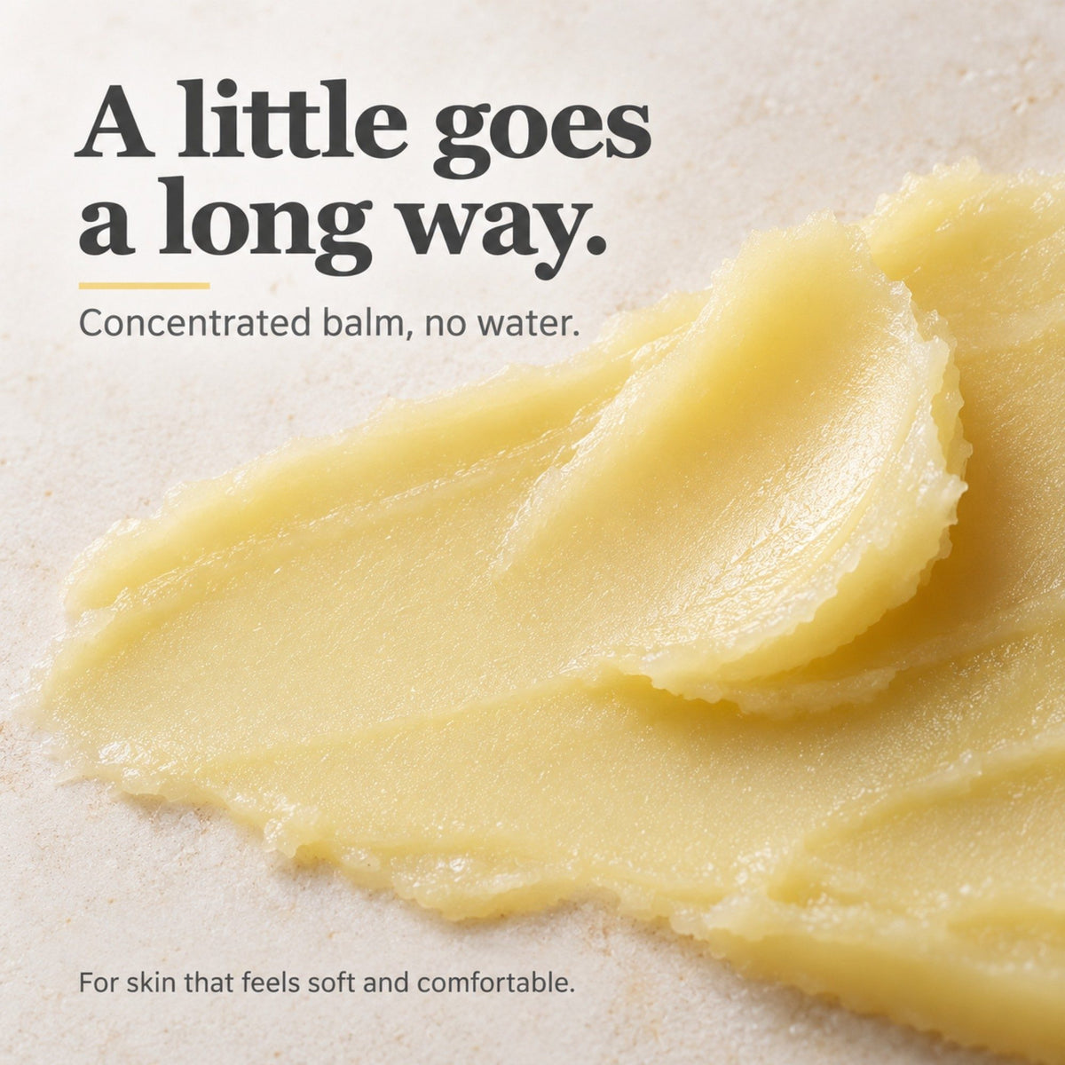 Close-up of rich golden Everything Soothing Balm texture, a concentrated water-free balm